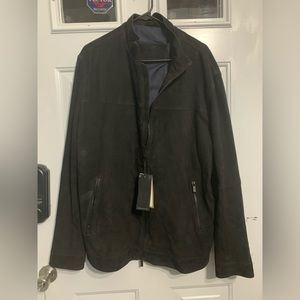 NWT Massimo Dutti Black Goat Leather Suede Jacket Men’s XXL